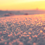 Sonnenuntergang und Schnee bei Saariselkä in Finnisch-Lappland