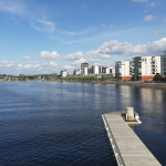 Der Fluss Pielisjoki in Joensuu im Sommer