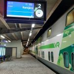 Nachtzug nach Kemijärvi in finnisch Lappland im Bahnhof von Tampere