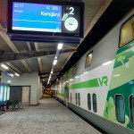 Nachtzug nach Kemijärvi in finnisch Lappland im Bahnhof von Tampere