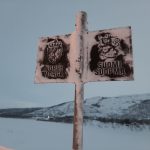 norwegisch-finnische Grenze in Utsjoki im Januar