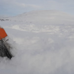 Wegmarkierung am Saana-Fjell in Kilpisjärvi im Winter
