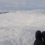 Auf dem Gipfel des Saana-Fjells in Kilpisjärvi im Winter