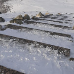 Treppe auf den Saana-Fjell in Kilpisjärvi im Winter